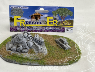Fr decor 21012 Décor diorama pierre reconstituée ruines sur socle 170x110mm Fabriqué en France