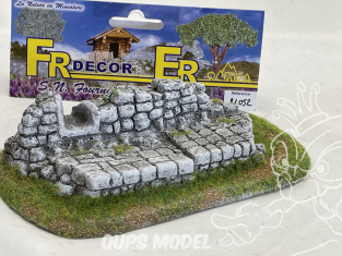 Fr decor 21052 Décor diorama pierre reconstituée Ruines et dalles sur socle 160x110mm Fabriqué en France