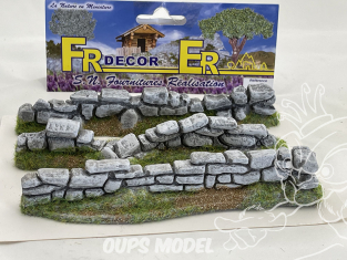 Fr decor 21051 Décor diorama pierre reconstituée 2 murs en ruine sur socle 140x50mm Fabriqué en France
