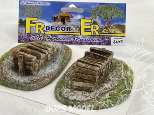 Fr decor 21015 Décor diorama pierre reconstituée 2 stères de bois sur socle 100x70mm Fabriqué en France