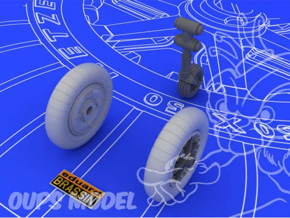 Eduard kit d&39amelioration brassin 648058 Roues Bf109E 1/48