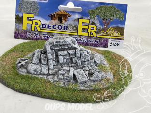 Fr decor 21011 Décor diorama pierre reconstituée ruines sur socle 170x110mm Fabriqué en France