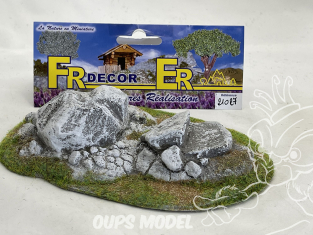 Fr decor 21027 Décor diorama pierre reconstituée Roches sur socle 170x120mm Fabriqué en France