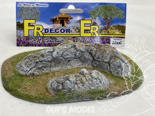 Fr decor 21006 Décor diorama pierre reconstituée Roches sur socle 170x110mm Fabriqué en France