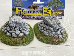 Fr decor 21018 Décor diorama pierre reconstituée 2 Roches sur socle 100x70mm Fabriqué en France
