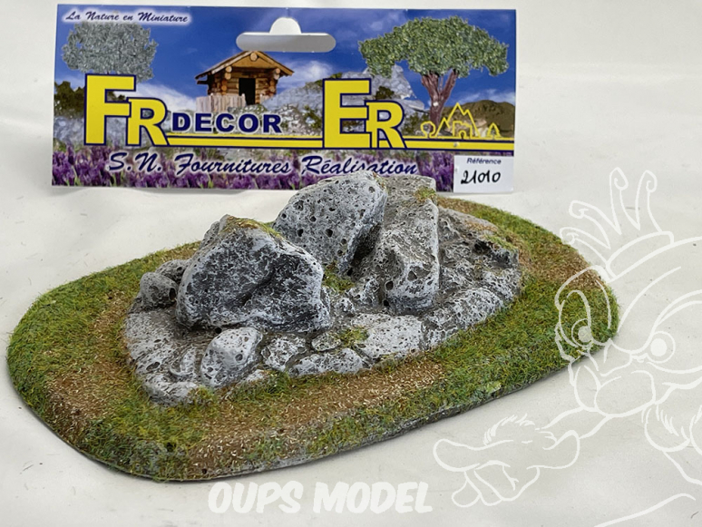 Fr decor 21010 Décor diorama pierre reconstituée Roches sur socle 170x110mm Fabriqué en France