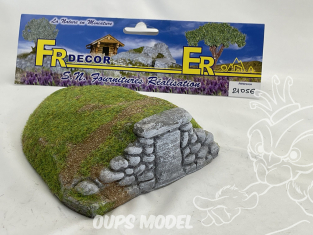 Fr decor 21056 Décor diorama pierre reconstituée Abris sous butte de terre 160x130mm Fabriqué en France