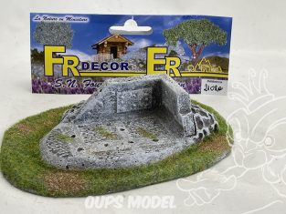 Fr decor 21020 Décor diorama pierre reconstituée mur et sol industriel sur socle 170x120mm Fabriqué en France