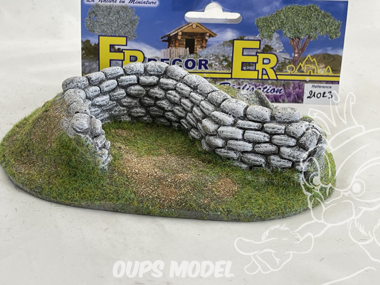 Fr decor 21023 Décor diorama pierre reconstituée Muret et butte de terre sur socle 170x120mm Fabriqué en France