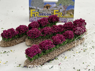 Fr Décor 839 Trois Rangées de fleurs sur socle Lilas made in France