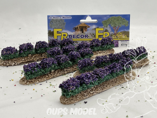Fr Décor 854 Cinq Rangées de fleurs sur socle Lavande made in France