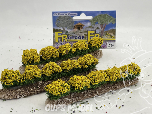 Fr Décor 837 Trois Rangées de fleurs sur socle Jaune made in France