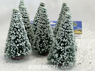 Fr Décor arbres 9612/E Huit sapins ecouvillons enneigés 120mm