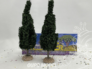 Fr Décor arbres 33591 deux Peupliers tronc bois 130mm Made in France