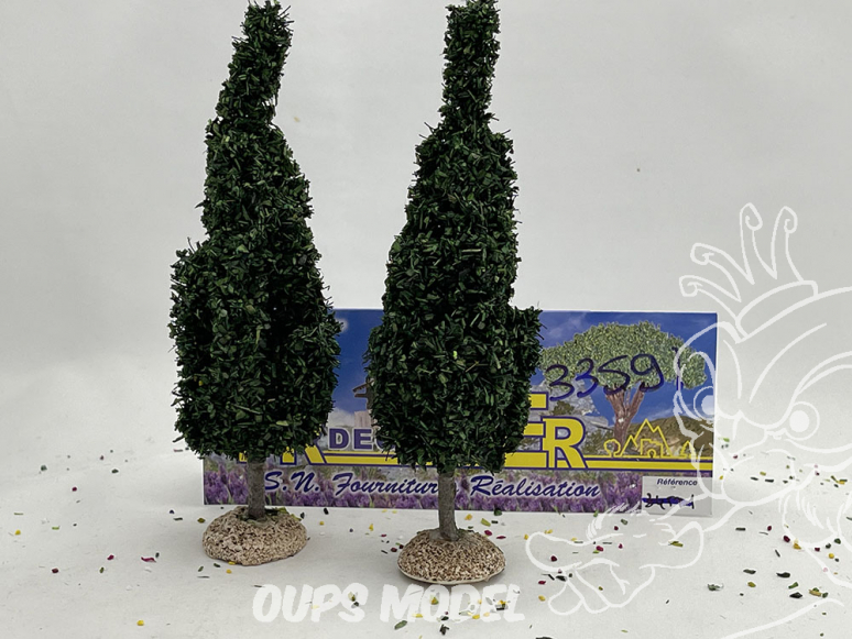 Fr Décor arbres 33591 deux Peupliers tronc bois 130mm Made in France