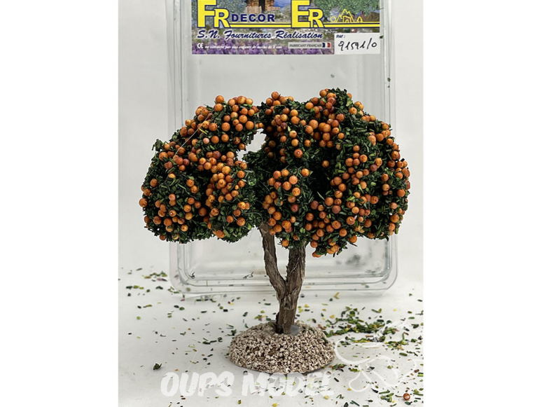 Fr Décor arbres 91591O Arbre fruitier double branche Oranger tronc bois 110mm Made in France