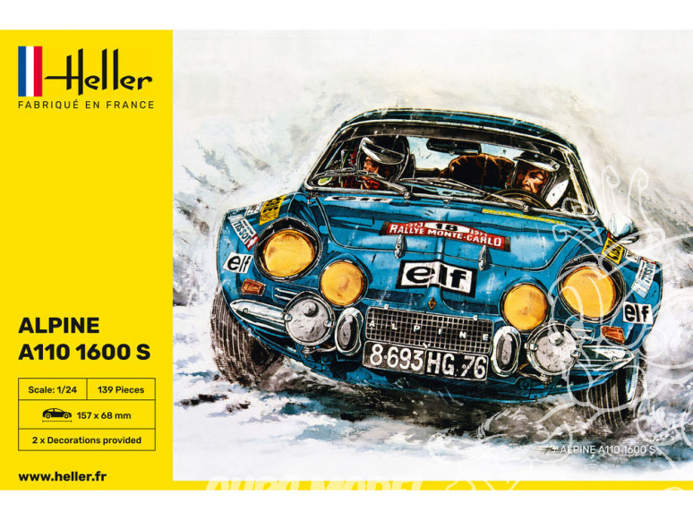Heller maquette voiture 56745 STARTER KIT Alpine A110 1600S inclus peintures principales colle et pinceau 1/24