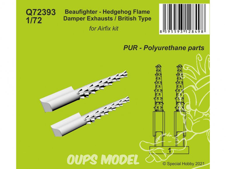 Cmk kit d'amelioration Q72393 Beaufighter Échappements avec amortisseur de flamme Hedgehog Type britannique Kit Airfix 1/72