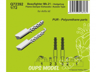 Cmk kit d'amelioration Q72392 Beaufighter Échappements avec amortisseur de flamme Hedgehog Type Aussie Kit Airfix 1/72