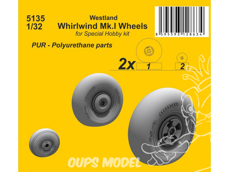 Cmk kit d’amélioration 5135 Roues Westland Whirlwind Mk.I kit Special Hobby 1/32