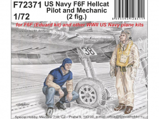 Cmk figurine F72371 Pilote et mécanicien de l'US Navy F6F Hellcat 1/72