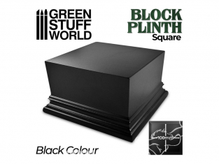 Green Stuff 500676 Socle Carré Ouvragé 10x10 cm Noir