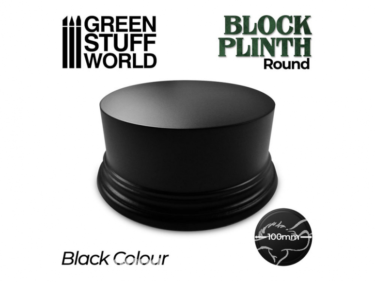 Green Stuff 500638 Socle Cylindre Ouvragé 10cm Noir