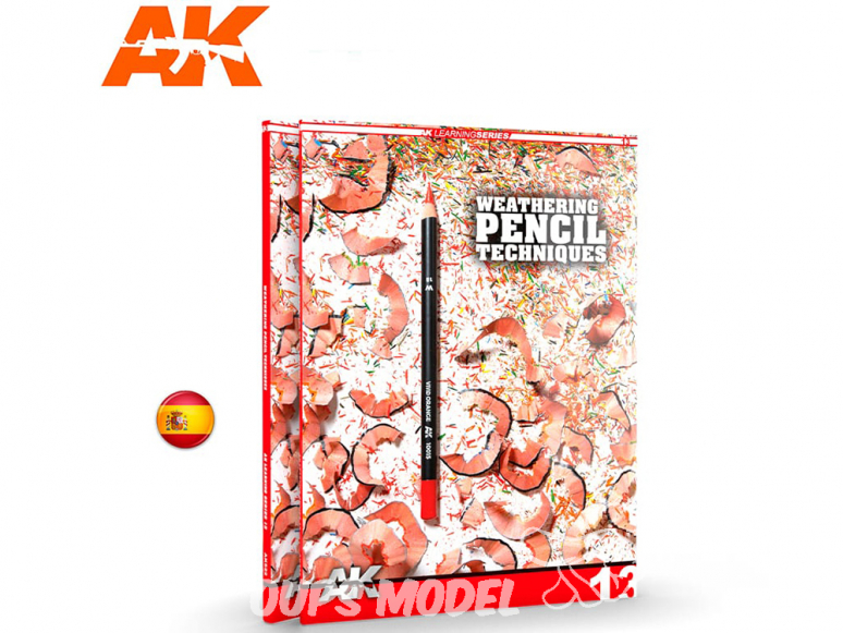 Ak Interactive livre Learning Series 13 AK523 Techniques de weathering au crayon Espagnol