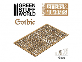 Green Stuff 501307 Lettres et nombres 6 mm GOTHIQUE