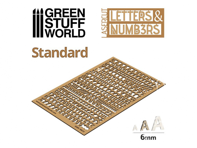 Green Stuff 501338 Lettres et nombres 6 mm STANDARD