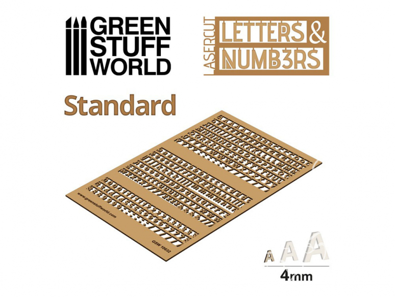 Green Stuff 501321 Lettres et nombres 4 mm STANDARD