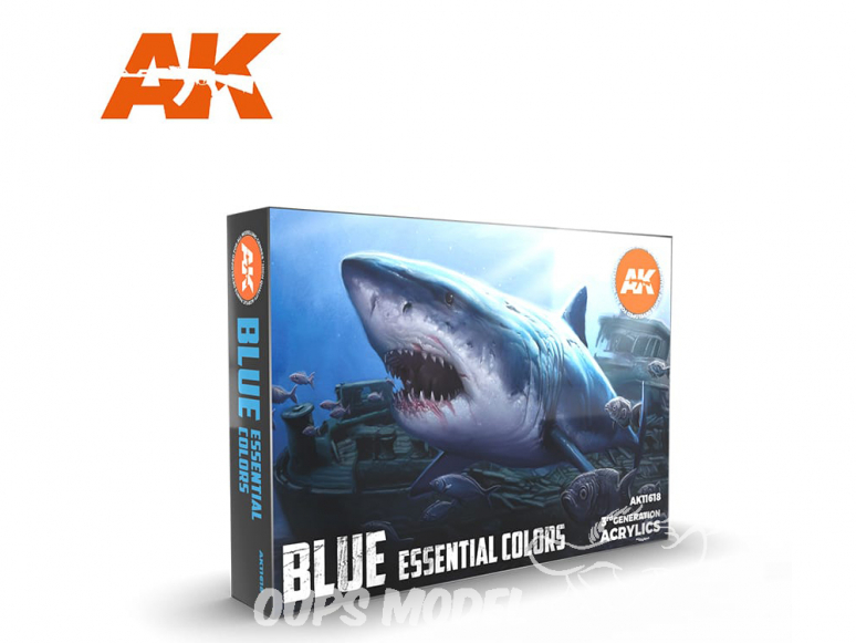 Ak interactive peinture acrylique 3G Set AK11618 Bleu : Couleurs essentielles 6 x 17ml
