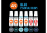 Ak interactive peinture acrylique 3G Set AK11618 Bleu : Couleurs essentielles 6 x 17ml