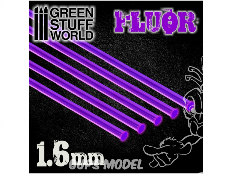 Green Stuff 500799 Tiges Acryliques ROND 1,6 mm Fluor VIOLET