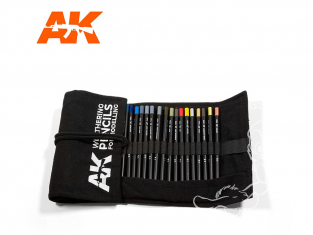 Ak interactive AK10048 Set Crayons acryliques de vieillissement avec pochette