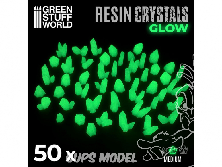 Green Stuff 508918 Cristaux de Résine VERTS GLOW - Moyen