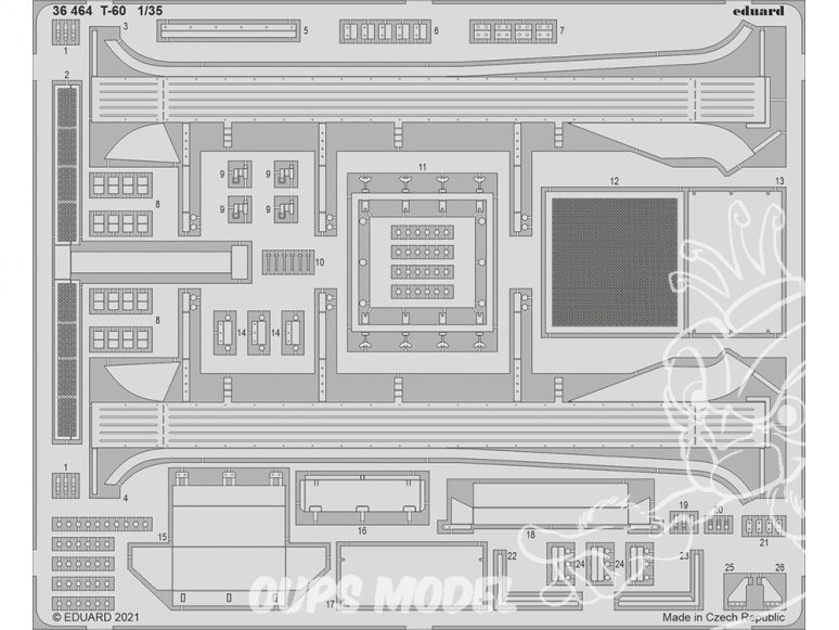 Eduard photodecoupe militaire 36464 Amélioration T-60 Hobby Boss 1/35