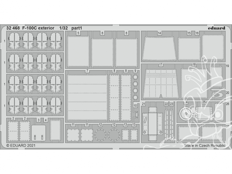 Eduard photodécoupe avion 32468 Extérieur F-100C Trumpeter 1/32