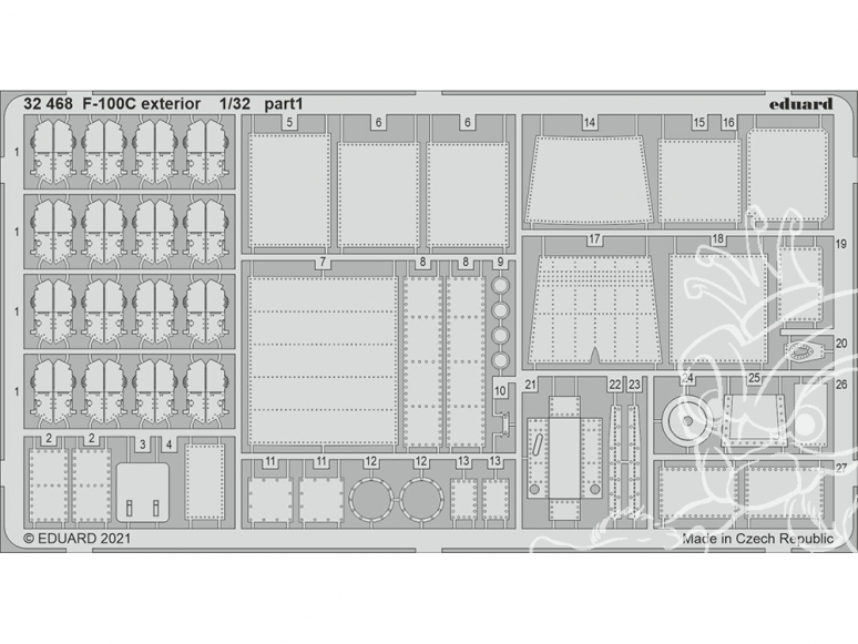 Eduard photodécoupe avion 32468 Extérieur F-100C Trumpeter 1/32