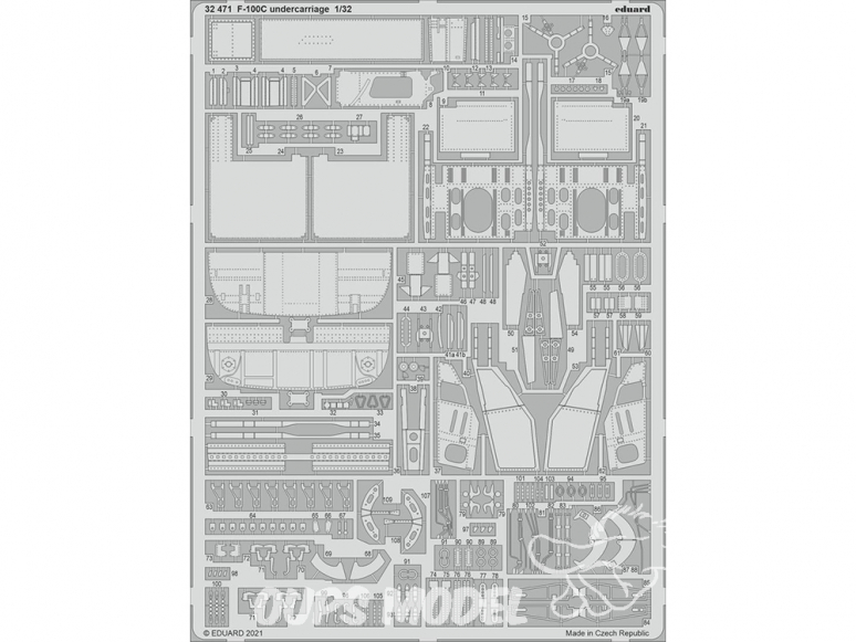 Eduard photodécoupe avion 32471 Undercarriage F-100C Trumpeter 1/32