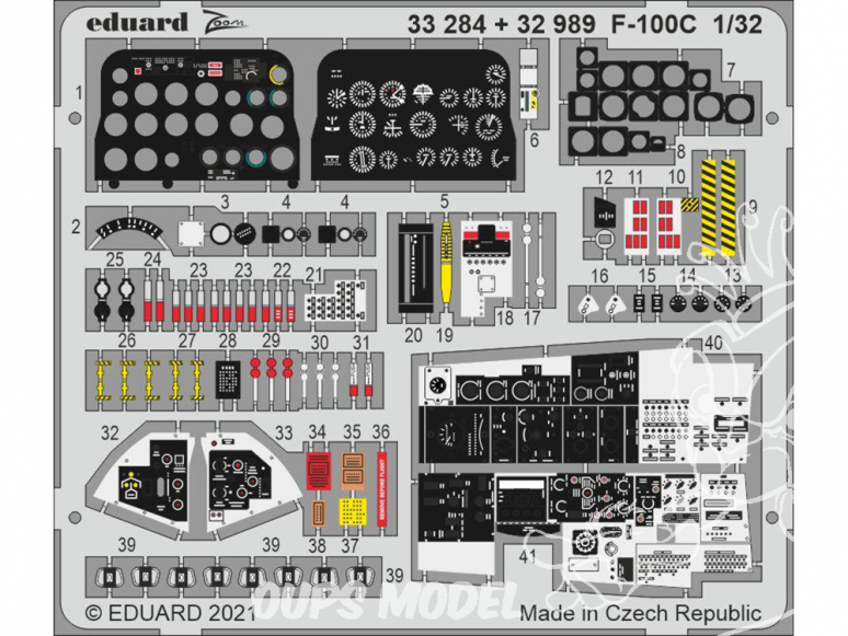 Eduard photodécoupe avion 32989 Intérieur F-100C Trumpeter 1/32