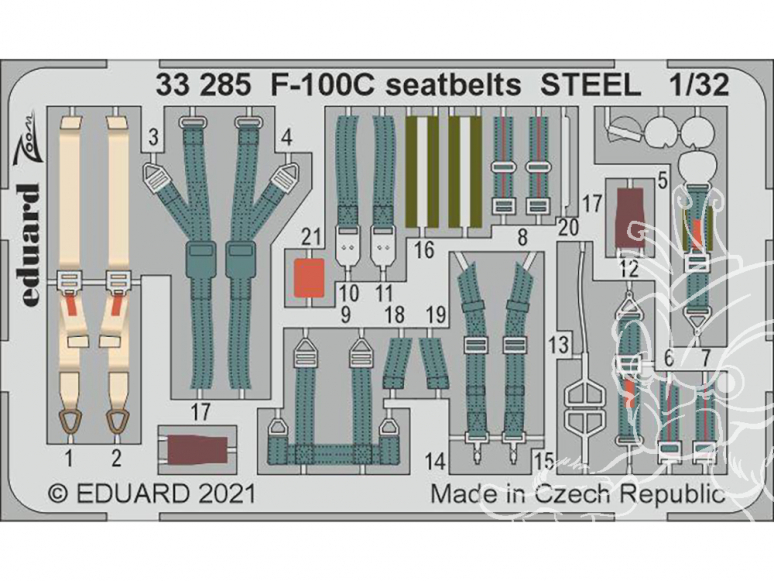 Eduard photodécoupe avion 33285 Harnais métal F-100C Trumpeter 1/32