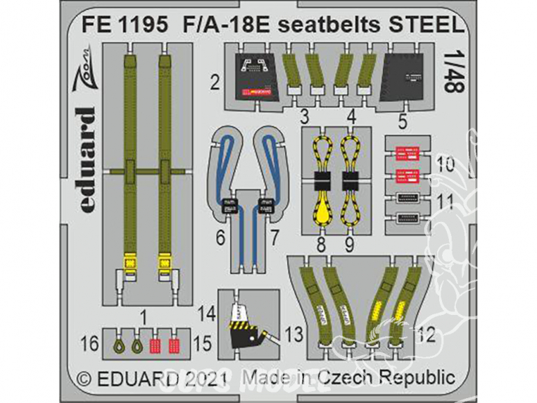 EDUARD photodecoupe avion FE1195 Harnais métal F/A-18E Meng 1/48
