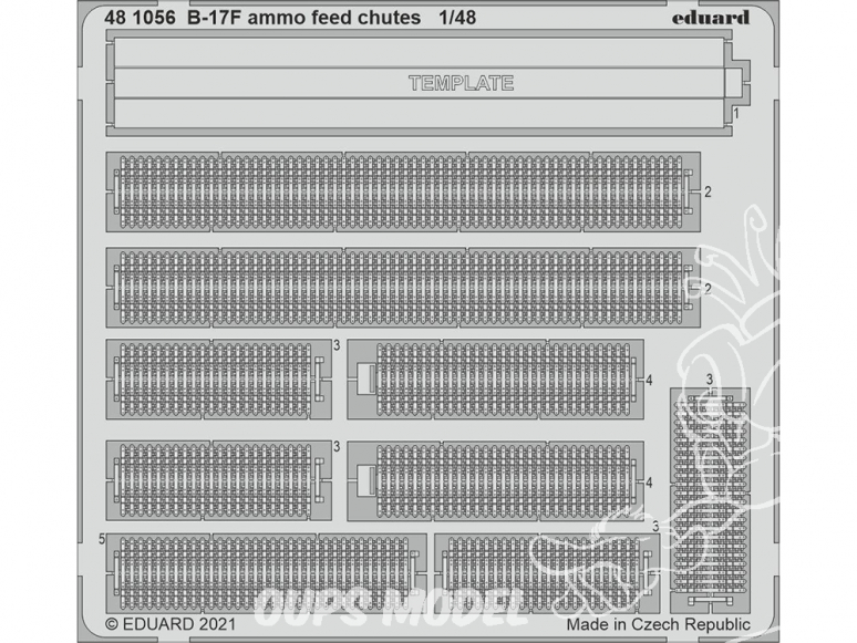 EDUARD photodecoupe avion 481056 Goulottes d'alimentation en munitions B-17F Hk Models 1/48