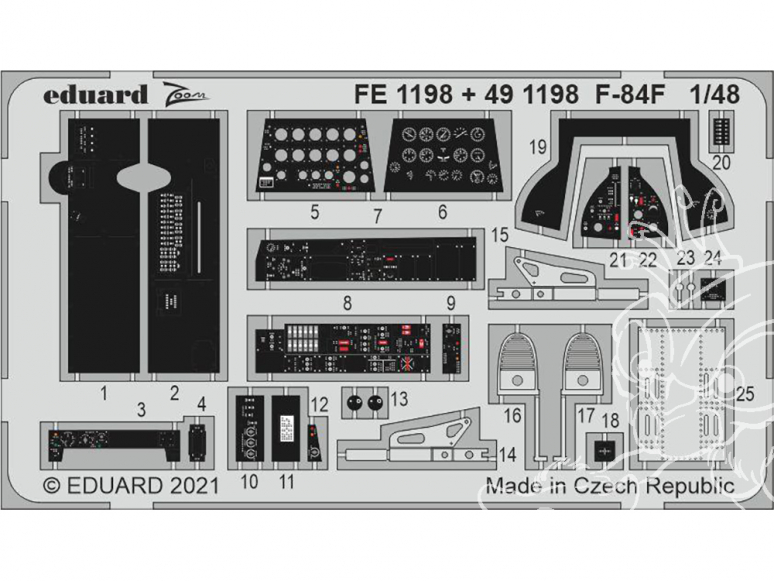 EDUARD photodecoupe avion FE1198 Zoom amélioration F-84F Kinetic 1/48