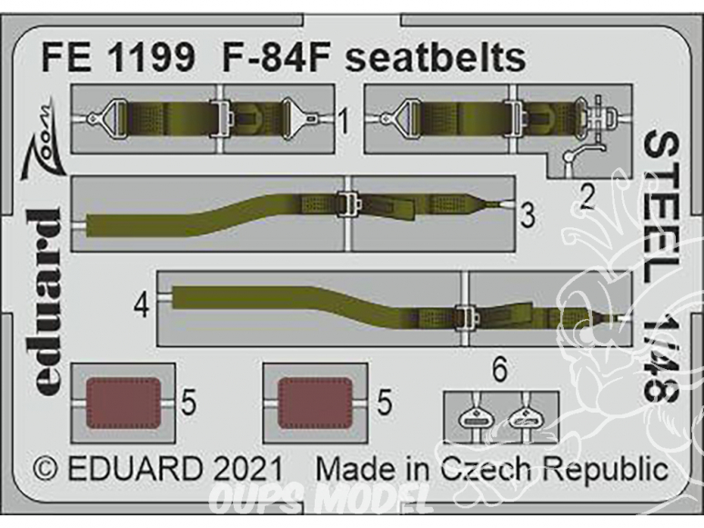 EDUARD photodecoupe avion FE1199 Harnais métal F-84F Kinetic 1/48