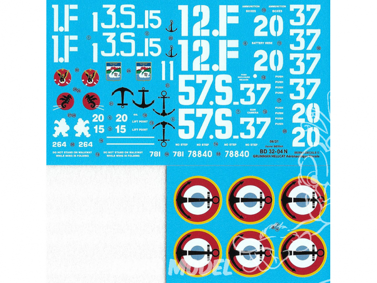 DECALQUES BERNA DECALS BD32-04 Grumman F6D-5 Hellcat Français 1/32