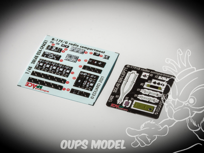 Eduard Space décalques 3D 3DL48024 B-17F/G Compartiment radio Hk Models 1/48