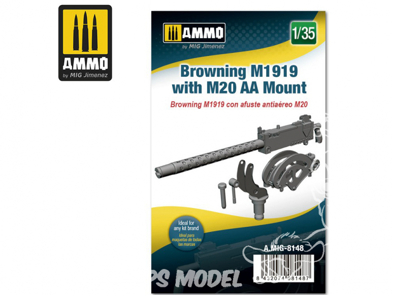 Ammo Mig accessoire 8148 Browning M1919 avec M20 AA Mount 1/35