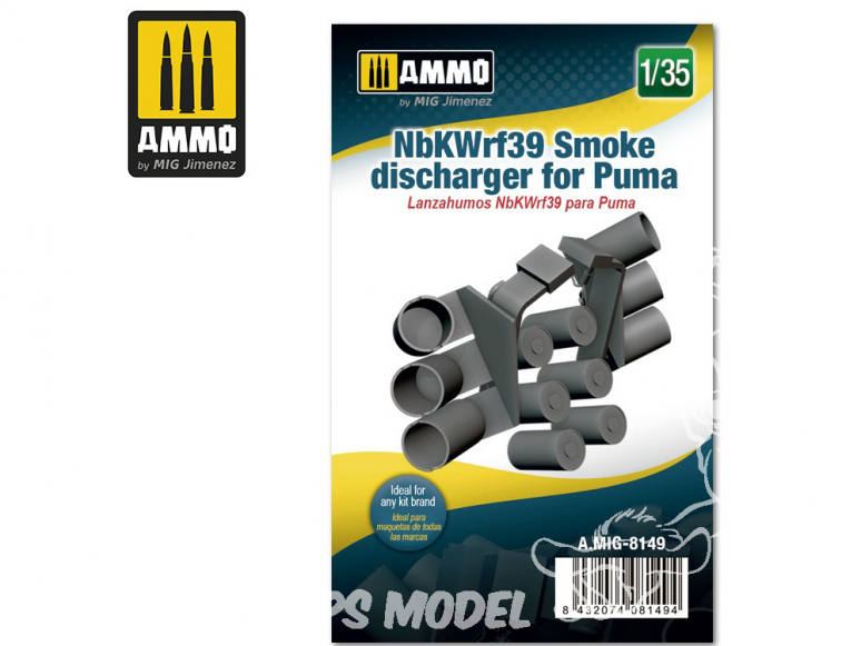 Ammo Mig accessoire 8149 NbKWrf39 Déchargeur de grenandes fumigènes pour Puma 1/35